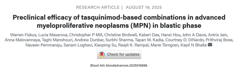 Naveen Pemmaraju: Novel Tasquinimod-Based Combos in Advanced MPNs