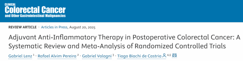 Gabriel Lenz: Adjuvant Anti-Inflammatory Therapy in Postoperative Colorectal Cancer