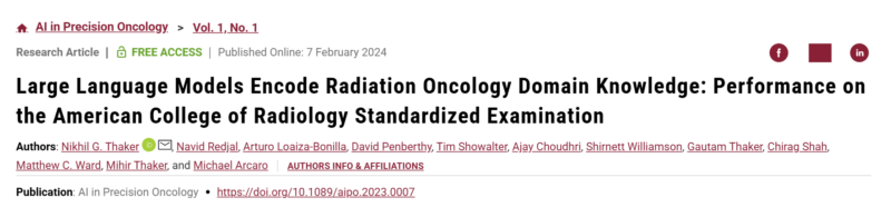 Arturo LoAIza-Bonilla: Co-Authoring Insights on Large Language Models in Radiation Oncology