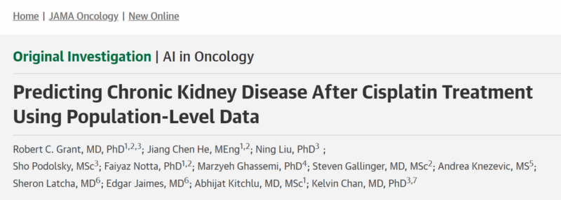 Stephen V Liu: Chronic Kidney Disease Risk After Cisplatin Chemotherapy