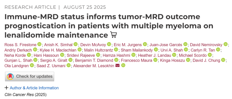 Myeloma Paper of the Day, August 26th, Suggested by Robert Orlowski