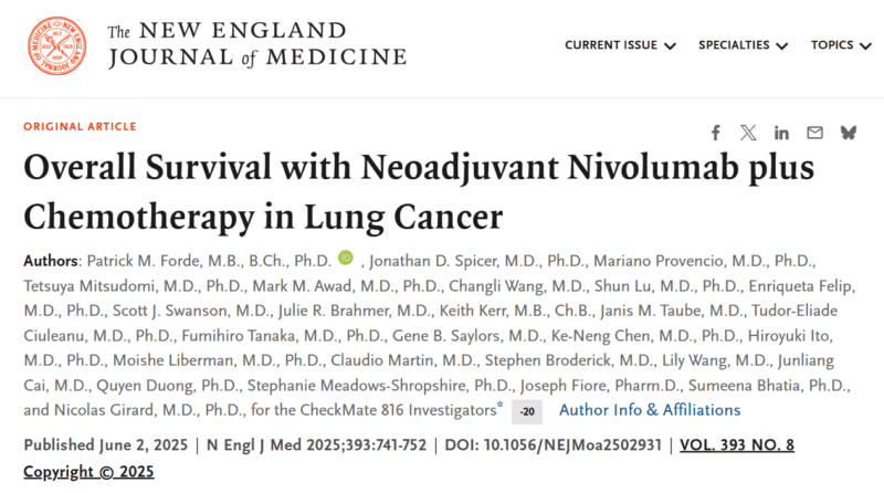 Patrick Forde: A Graphic Research Summary for the CheckMate 816 Trial in NEJM