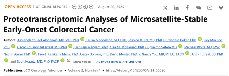 Nicholas Hornstein Highlights Proteotranscriptomic Insights in MSS Early-Onset Colorectal Cancer