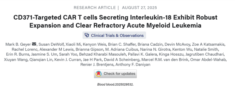 Omar Abdel-Wahab: Initial Data on IL-18 CD371 CAR T in AML