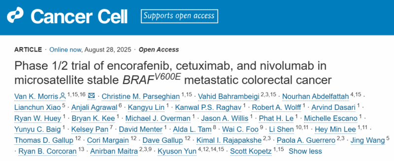 Van Morris: Encorafenib, Cetuximab, and Nivolumab in MSS BRAF V600E mCRC
