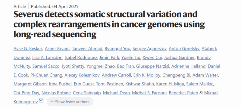 NIH Researchers Create Algorithm to Detect Somatic Structural Variation in Cancer Genomes Using Long-Read Sequencing