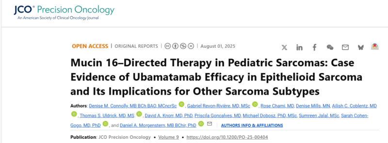 Daniel Morgenstern: Mucin 16–Directed Therapy in Pediatric Sarcomas