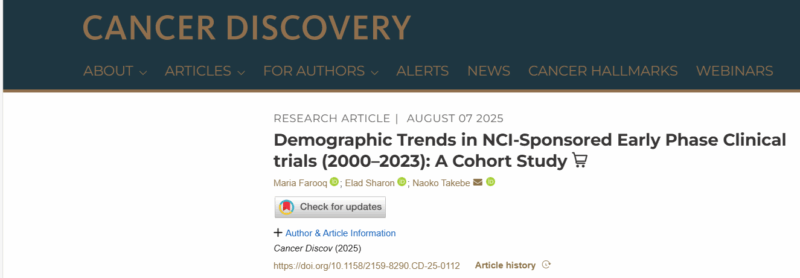 Yan Leyfman: Analyzing Demographic Trends in NCI-Sponsored Early-Phase Cancer Clinical Trials