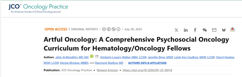 Sakditad Saowapa: Improving Psychosocial and Communication Skills in Hematology/Oncology Fellows