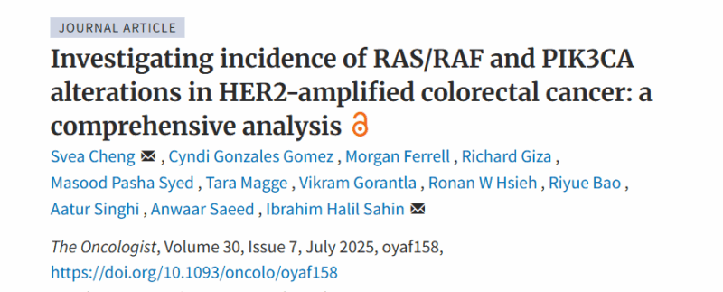Ibrahim Halil Sahin: Exclusiveness of BRAF Alterations and HER2 Amplification in Colorectal Cancer
