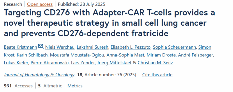Hung Trinh: Adapter-CAR T-Cells Targeting CD276 - A Novel Therapy for SCLC Preventing Fratricide