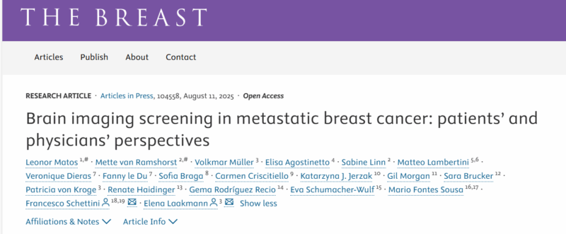 Elena Laakmann: The Survey Results on Brain Imaging in Patients with Metastatic Breast Cancer