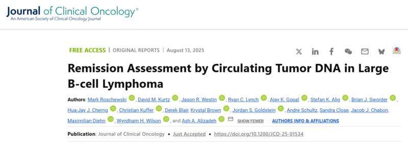 New Study Evaluates Circulating Tumor DNA for Remission Assessment in Large B-Cell Lymphoma
