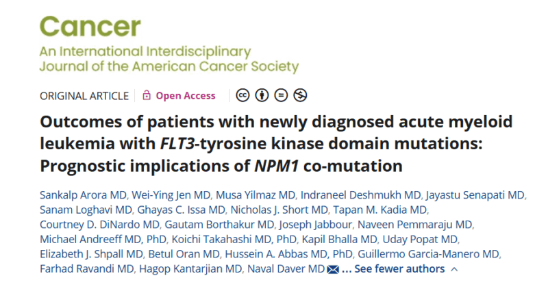 Indraneel Deshmukh: Important data in FLT-3 TKD Mutated AML