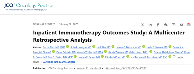 Ramy Sedhom Shares Study on Inpatient Immunotherapy Outcomes