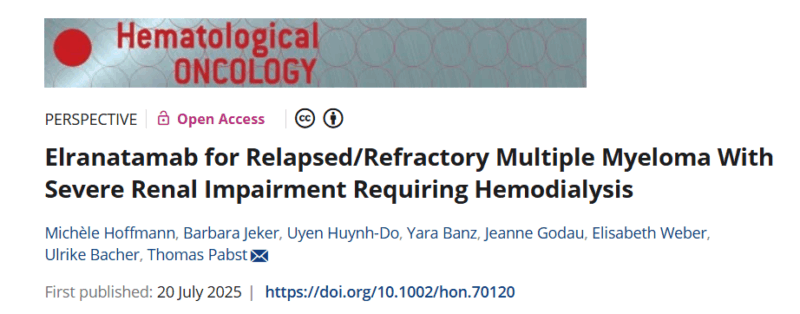 Uyen Huynh-Do: Elranatamab for Relapsed/Refractory Multiple Myeloma with Severe Kidney Impairment