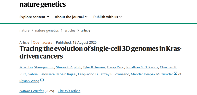 Mandar Muzumdar: The Evolution of Single-Cell 3D Genomes in KRAS-Driven Cancers