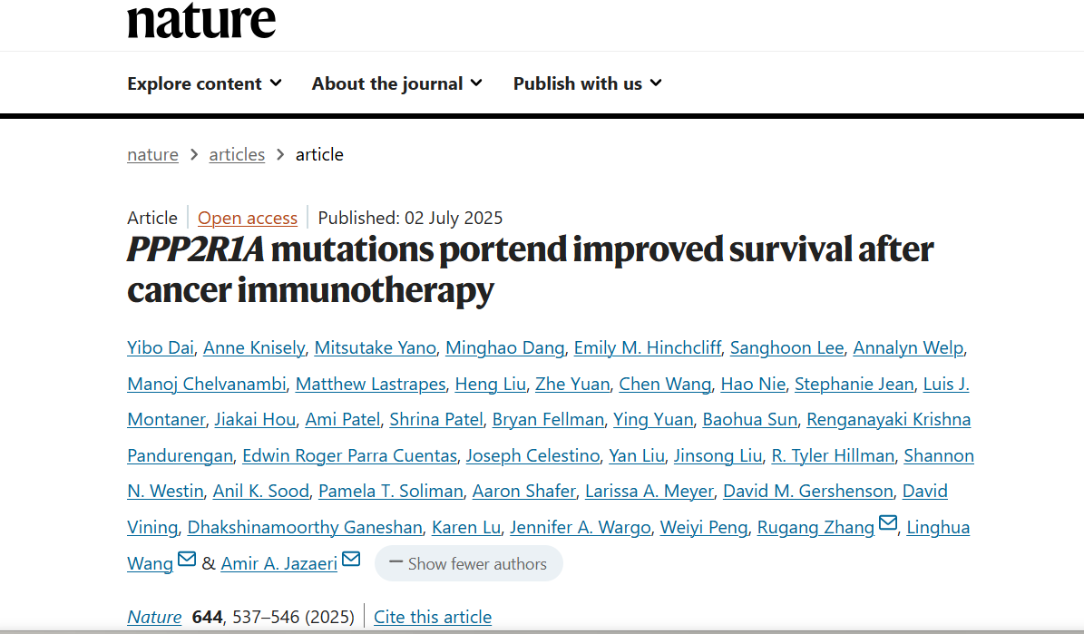 nature ppr2 mutations immunotherapy