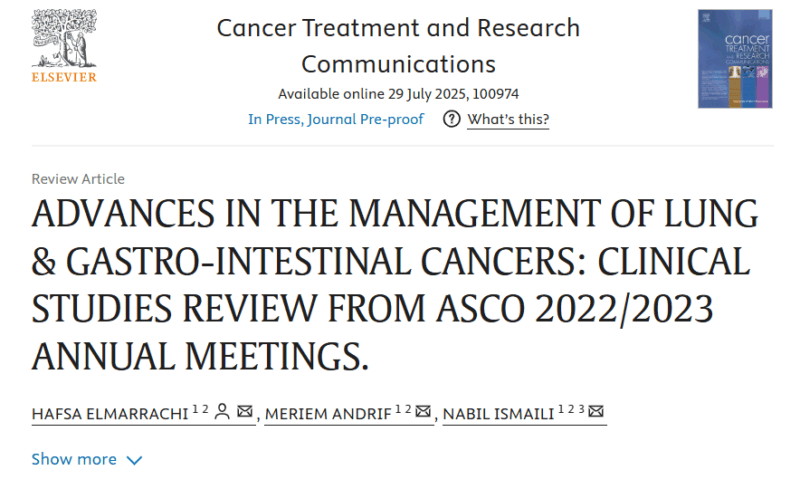 Hafsa Elmarrachi: Strategic Synthesis of Breakthrough Clinical Advances in Lung and GI Cancers Presented at ASCO 2022 and 2023