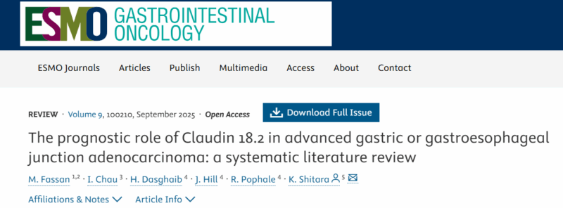Mario Balsa: Systematic Review of CLDN18.2 in Advanced Gastric/GEJ Adenocarcinoma