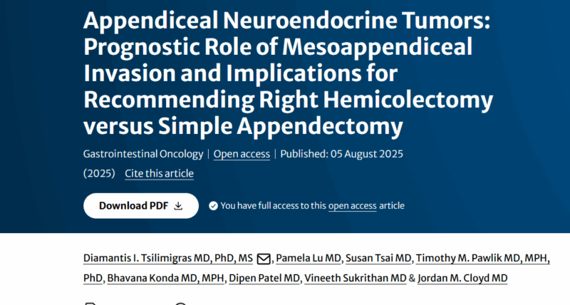 Julie Hallet: New NANETS Guidelines on Mesoappendiceal Invasive Appendiceal NETs