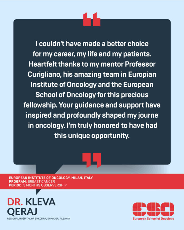 Kleva Qeraj Reflects on Her Breast Cancer Observership at IEO - European School of Oncology