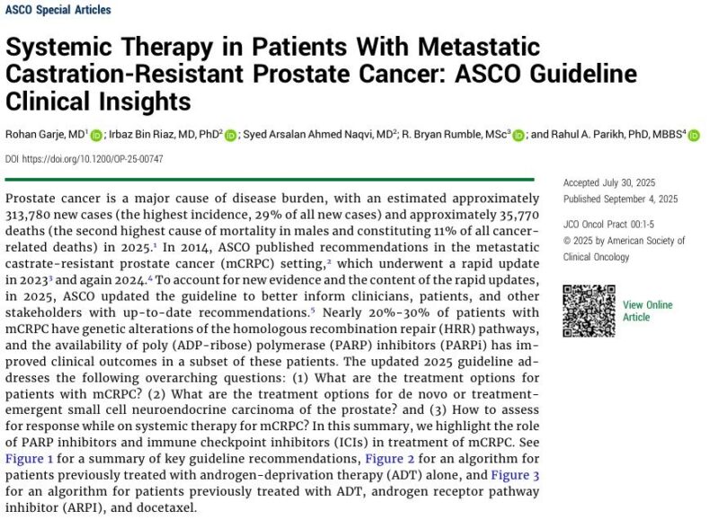 R. Bryan Rumble: ASCO Guideline Clinical Insights - Systemic therapy in mCRPC