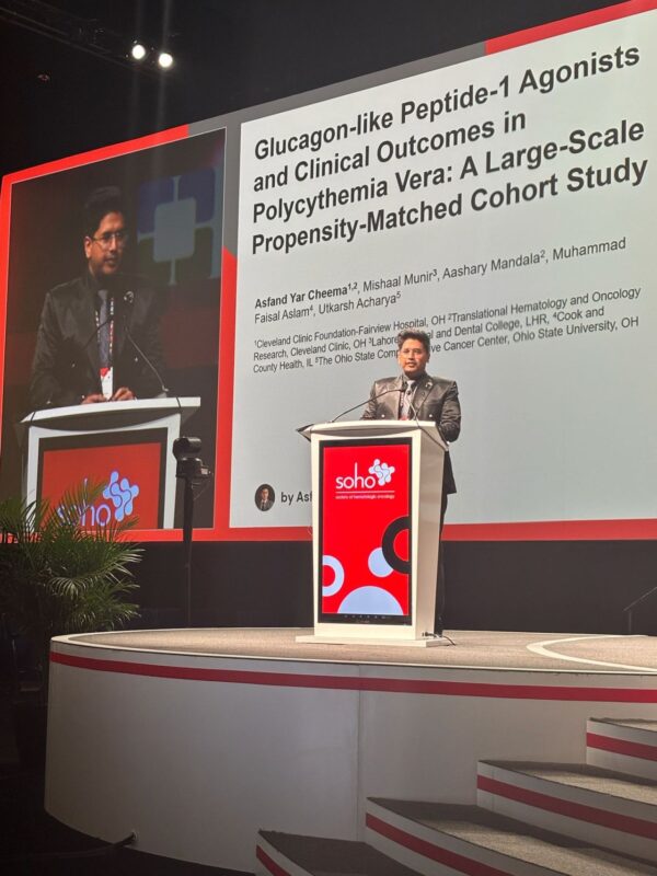 Asfand Yar Cheema: Honored to Receive 2nd Place Award at SOHO for Oral and Poster Presentation
