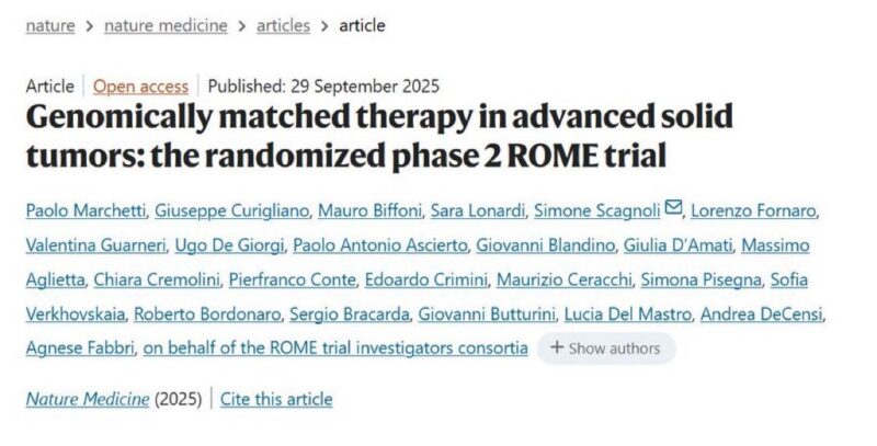 Giuseppe Curigliano: The ROME Trial Marks a Milestone for Italy’s Precision Oncology Platform