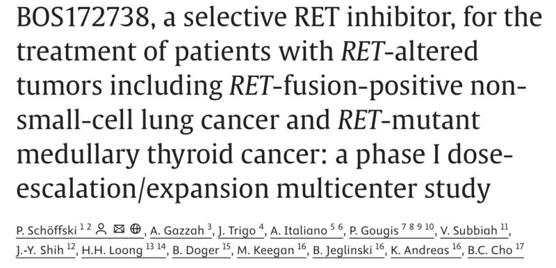 Herbert Loong: Selective RET Inhibitor for the Treatment of Patients with RET-Altered Tumors
