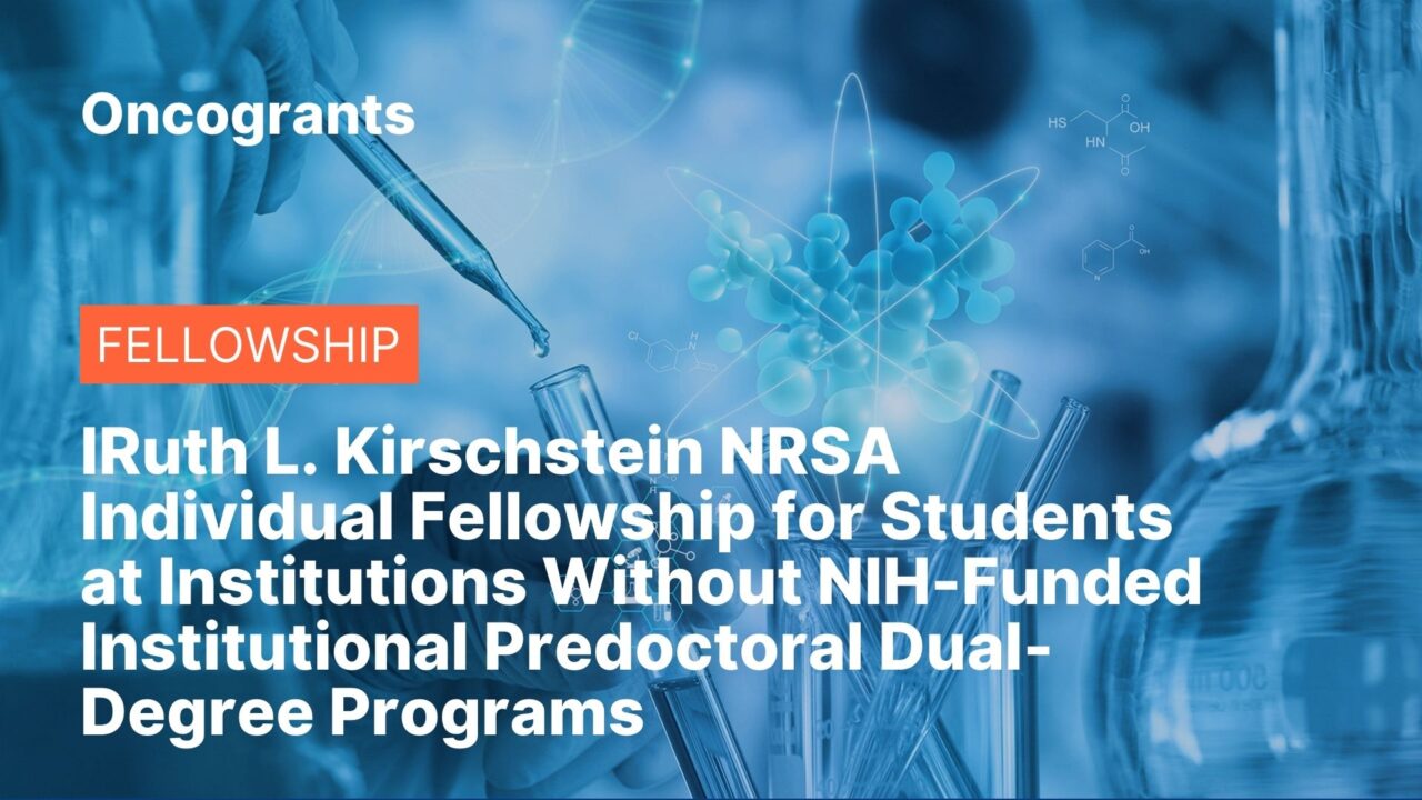 Ruth L. Kirschstein NRSA Individual Fellowship for Students at Institutions Without NIH-Funded Institutional Predoctoral Dual-Degree Programs