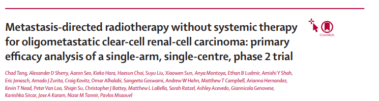 Chad Tang: Sequential SBRT for Oligometastatic Clear Cell RCC