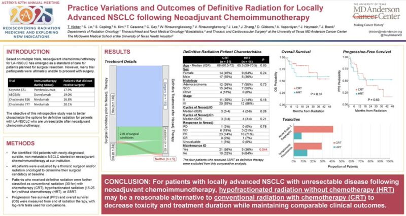 Drew Moghanaki: MD Anderson Team Presents Outcomes of Patients with LA-NSCLC at ASTRO25