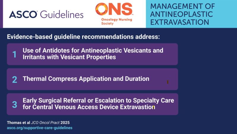 ASCO/ONS "Management of Antineoplastic Extravasation" Guideline Is Available