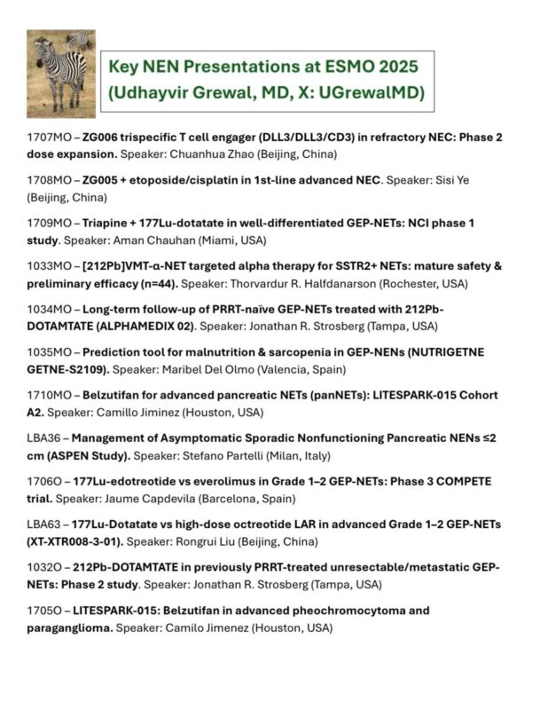 Udhayvir Grewal: Key Neuroendocrine Presentations I’ll Be Looking for at ESMO25