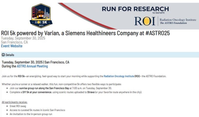 Fumiko Ladd Chino: Run or Walk for ASTRO's ROI 5K to Help Fundraise for Radiation Oncology Research