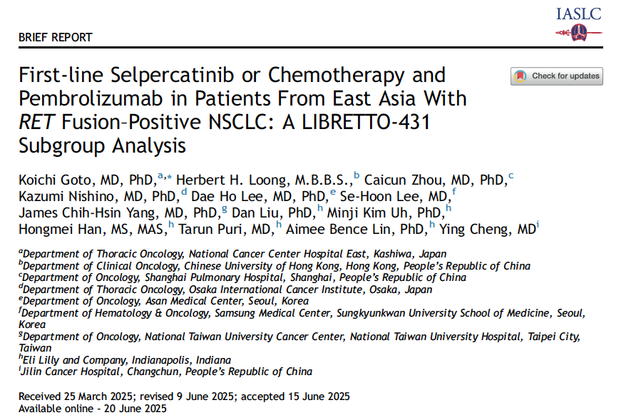 selpercatinib ret fusion east asia