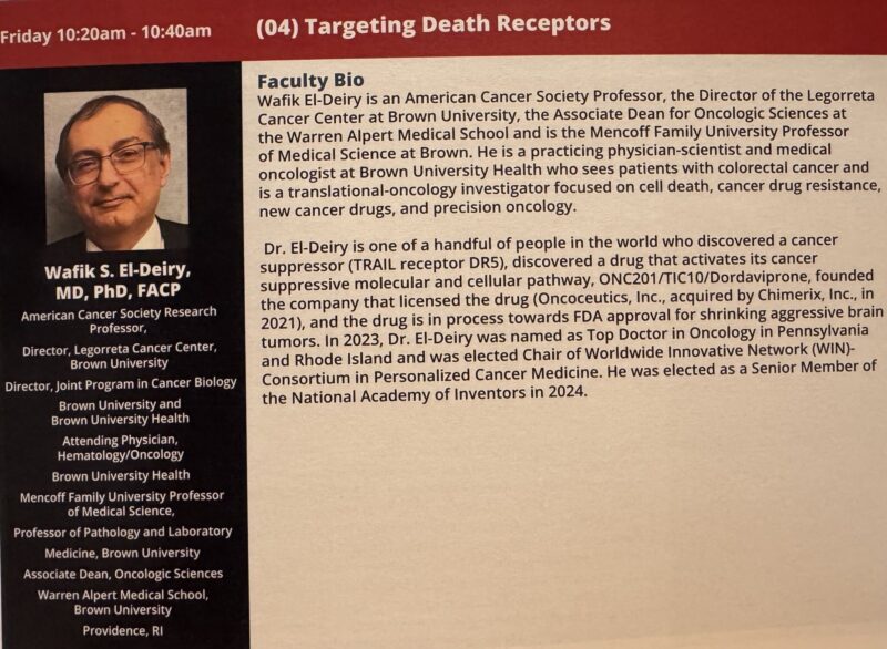 Wafik El-Deiry: Delivered My First Talk Since My 8-Hour Open-Heart Surgery