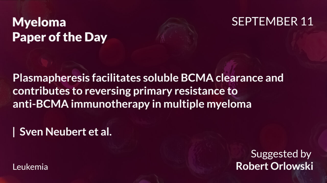 Myeloma Paper of the Day, September 11th, Suggested by Robert Orlowski