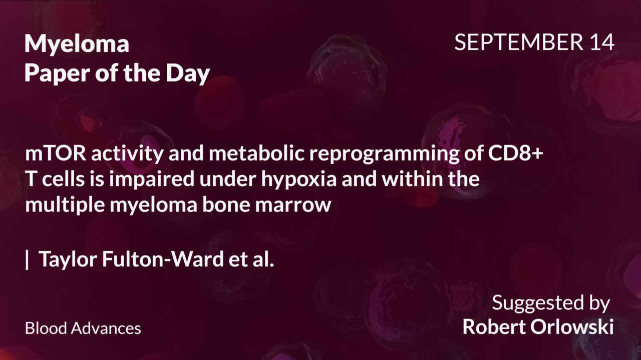 Myeloma Paper of the Day, September 14th, Suggested by Robert Orlowski