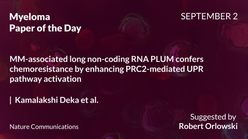 Myeloma Paper of the Day, September 2nd, Suggested by Robert Orlowski