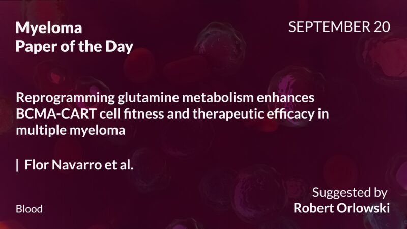 Myeloma Paper of the Day, September 20th, Suggested by Robert Orlowski