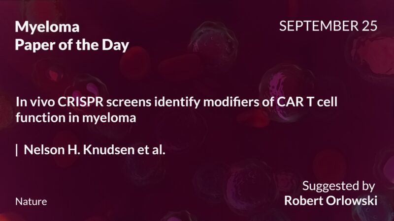 Myeloma Paper of the Day, September 25th, Suggested by Robert Orlowski