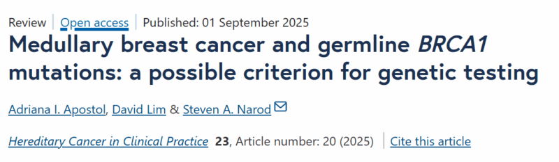 Kefah Mokbel Shared a Study on Medullary Breast Cancer and BRCA1 Mutations Association