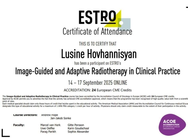 Lusine Hovhannisyan: Interesting Highlights from the 2025 ESTRO Course