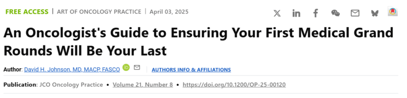 Stephen V Liu: A Helpful Guide to Avoid Grand Rounds Pitfalls