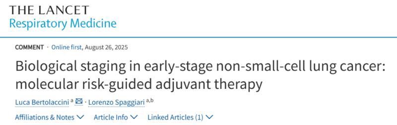 Luca Bertolaccini: Biological Staging in Early-Stage NSCLC