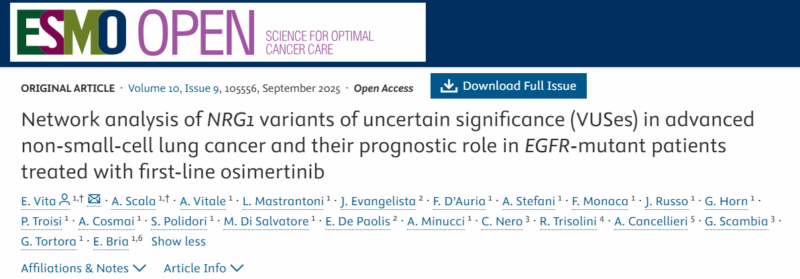 Tuğba Başoğlu: ESMO Open Article on Prognostic Role of NRG1 Variants in EGFR+ NSCLC