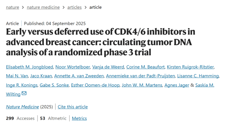 Paolo Tarantino: ctDNA Analysis of SONIA Has Been Published in Nature Medicine