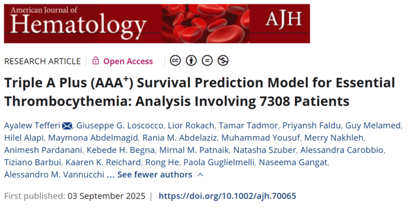 Vincent Rajkumar: Fantastic New Article on Survival in Essential Thrombocythemia